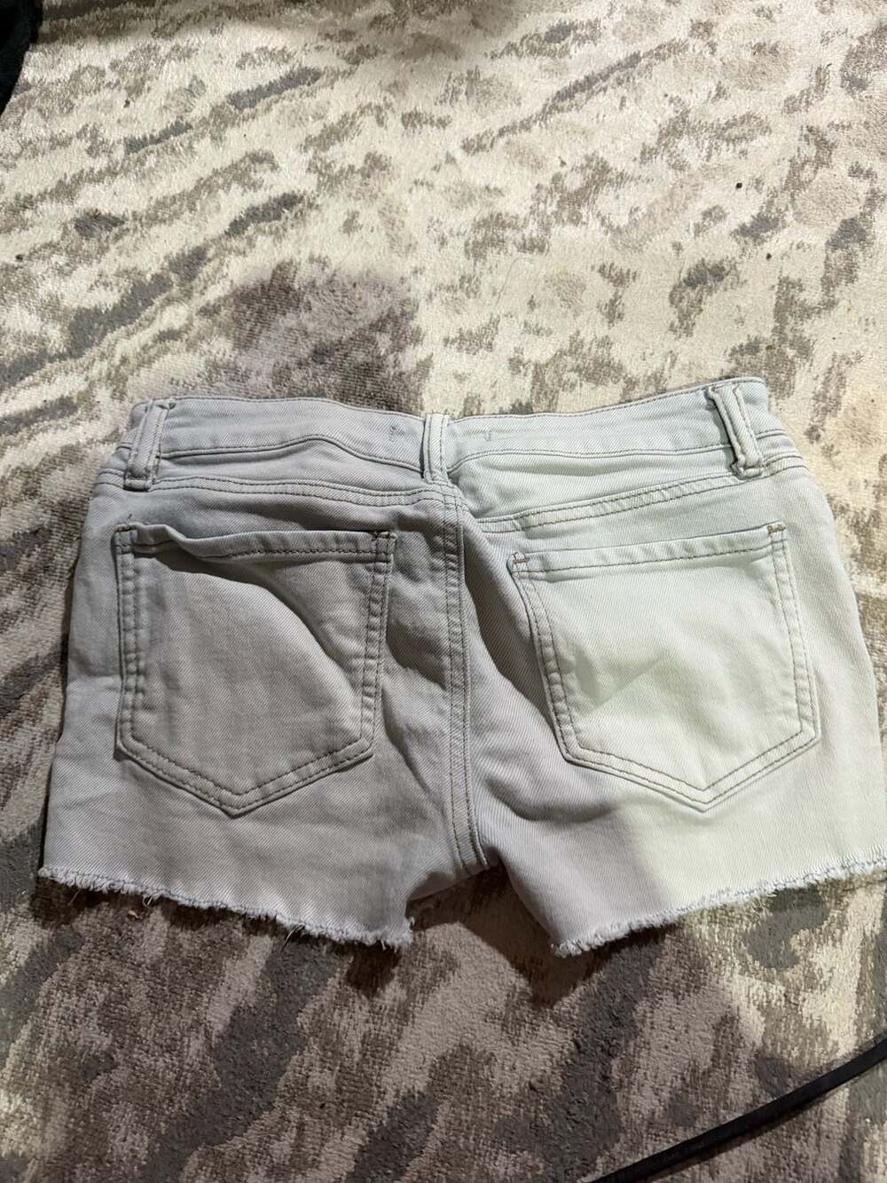SO Shortie Size 7/28W Distressed Denim Shorts Light Blue